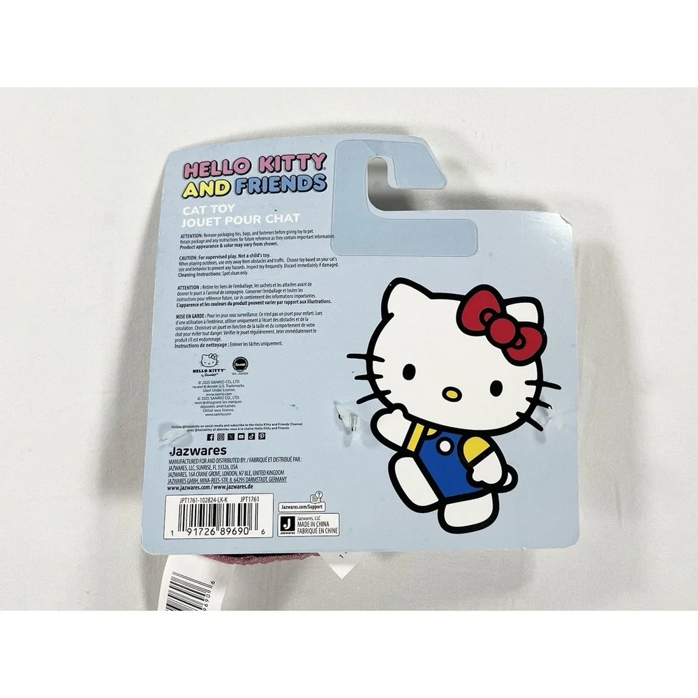 New Hello Kitty & Friends Catnip Cat Toys 2 Pack Pink Cupcake Rainbow Heart